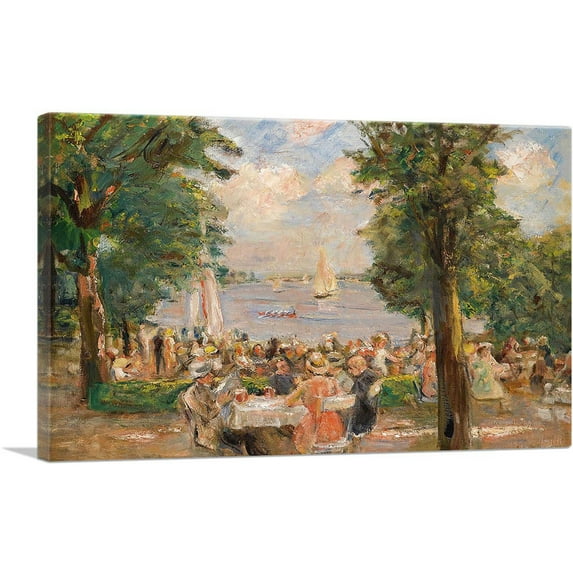 ARTCANVAS Beergarden Near the Wannsee House on Lake 1933 Canvas Art Print by Max Liebermann - Size: 26" x 18" (0.75" Deep)