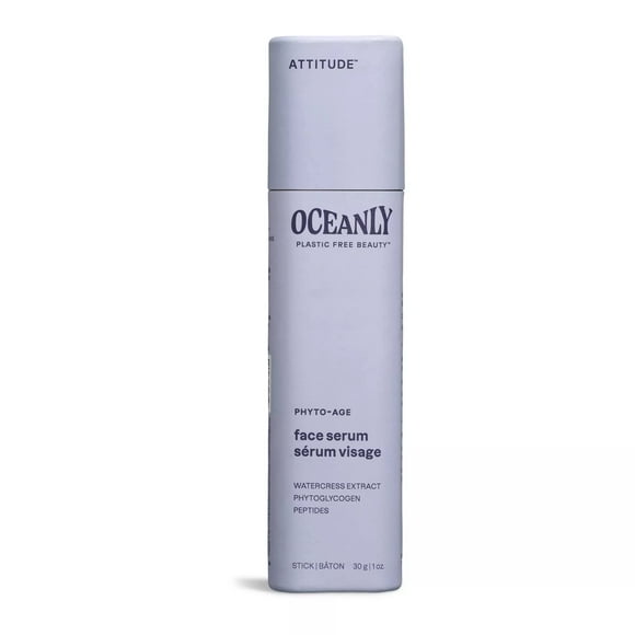 ATTITUDE Oceanly Face Serum Stick, EWG Verified, Plastic-free, Plant and Mineral-Based Ingredients, Vegan and Cruelty-free Beauty Products, PHYTO AGE, Unscented, 1 Ounce