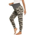 thumbnail image 5 of DeHolifer Leggings for Women Maternity Camouflage Colour Over The Belly Pregnancy Pants Joggers Casual Lounge Pants Black 2XL, 5 of 5