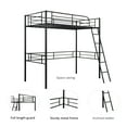 thumbnail image 6 of KirinSport Multifunctional Modern Loft Bed with Ladders and High Safety Guard Rails, Twin Metal Loft Bed for Bedroom Dorm, Black, 6 of 8