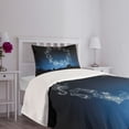 thumbnail image 3 of Ambesonne Astrology Quilted Bedspread Set 2 Pcs, Sketchy Zodiacal Sign, Twin Size, Dark Blue and White, 3 of 5