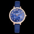 thumbnail image 3 of Reloj de pareja con esfera numérica y correa de cuero de PU estrecha a la moda (azul), 3 of 3