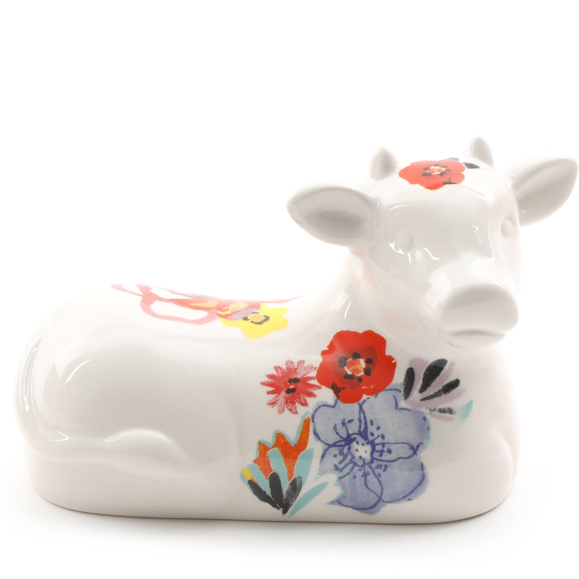 The Pioneer Woman Flea Market Red Decorated 6.5" Cow Butter Dish