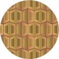 thumbnail image 1 of Ahgly Company Indoor Round Patterned Dark Bisque Brown Area Rugs, 3' Round, 1 of 6
