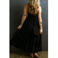 thumbnail image 3 of Women's Black Spaghetti Straps Smocked Pleated Maxi Dress, 3 of 7