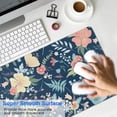 thumbnail image 4 of Long Mouse Pads for Desk,Pioneer Flower Floral Print Pattern Desk Mats on Top Of Desks, Desk Mouse Pad Extra Large with 3mm Non-Slip Base and Stitched Edge for Gaming,Office,Work,Home 31.5"x11.8", 4 of 6