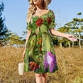 thumbnail image 4 of Vestido de noche de manga corta con estampado de regaliz para mujer, traje de verano para mujer, ropa de fiesta, 4 of 7