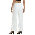 thumbnail image 6 of HDE Women's Linen Drawstring Pants Wide Leg Trouser with Pockets White - XL Short, 6 of 6