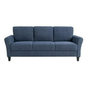 Lifestyle Solutions Alexa Sofa with Rolled Arms, Blue Fabric