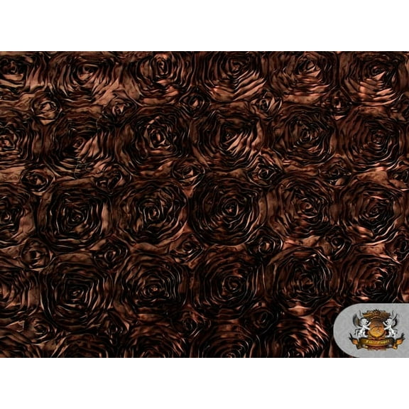 Rosette Satin Fabric DARK BROWN / 54" Wide / Sold by the yard