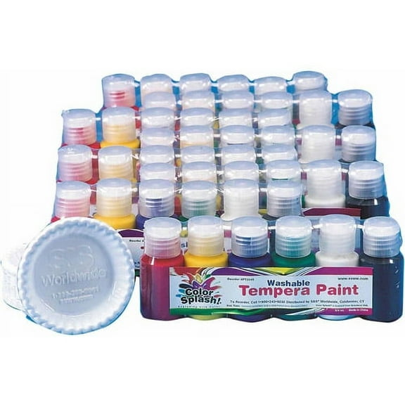 Color Splash! Washable Tempera Paint Pass Around Pack, 3/4 oz, Pack of 48