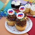 thumbnail image 4 of Republican Elephant GOP Conservative America Political Party Cupcake Picks Toppers Decoration Set of 6, 4 of 6