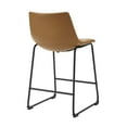 thumbnail image 5 of Walker Edison Full Back Faux Leather Counter Stools, Set of 2, Whiskey Brown, 5 of 16