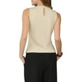 thumbnail image 3 of INSPIRE CHIC Women's Summer Sleeveless Top Casual Work Office Beaded Tank Blouses Tops 2XL Khaki, 3 of 5