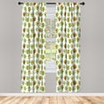 thumbnail image 2 of Ambesonne Cinco de Mayo 4-Panel Curtains, Cactus Characters Fun, 56"x63", Lime Green White Mustard, 2 of 4