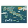 thumbnail image 1 of Italy Cutting Board, Map with Touristic Attractions and Cursive Calligraphy, Decorative Tempered Glass Cutting and Serving Board, in 3 Sizes, by Ambesonne, 1 of 2