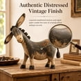thumbnail image 3 of Rustic Donkey Figurine for Farmhouse Decor Distressed Brown Statue Vintage Western Style, Tabletop Ornament, Shelf & Office Display, Country Decor, Distressed Finish(2pcs), 3 of 7