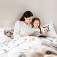 thumbnail image 5 of Homewish Cute Maltese Dog 7-Piece Twin Bedding,Kawaii Paw Print Bedding Comforter Set,White,Colorful Stars Reversible, 5 of 8