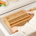 thumbnail image 4 of Dish Drying Rack with Utensil Holder, 3-Tier Large Collapsible Wooden Dish Drainer Rack, Folding Drying Holder Dish Drainer for Kitchen Counter, 4 of 14