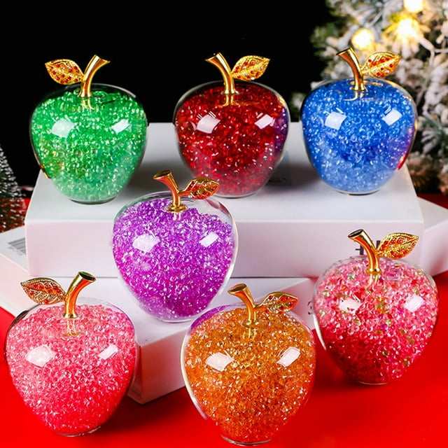 Adorno de Manzana de Cristal Azul, Regalo de Nochebuena para Hombre o Mujer | Decoración Romántica 10 X 7,5 Cm | 1 Unidad