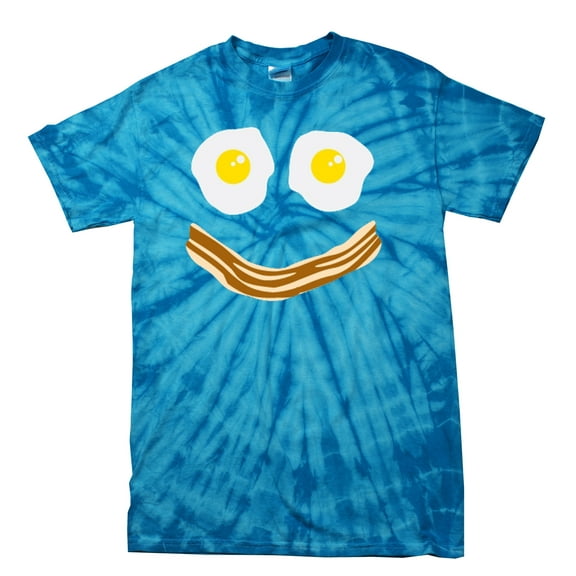 Bacon & Eggs Smiley Face Short Sleeve T-shirt-Bluetiedye-XXL