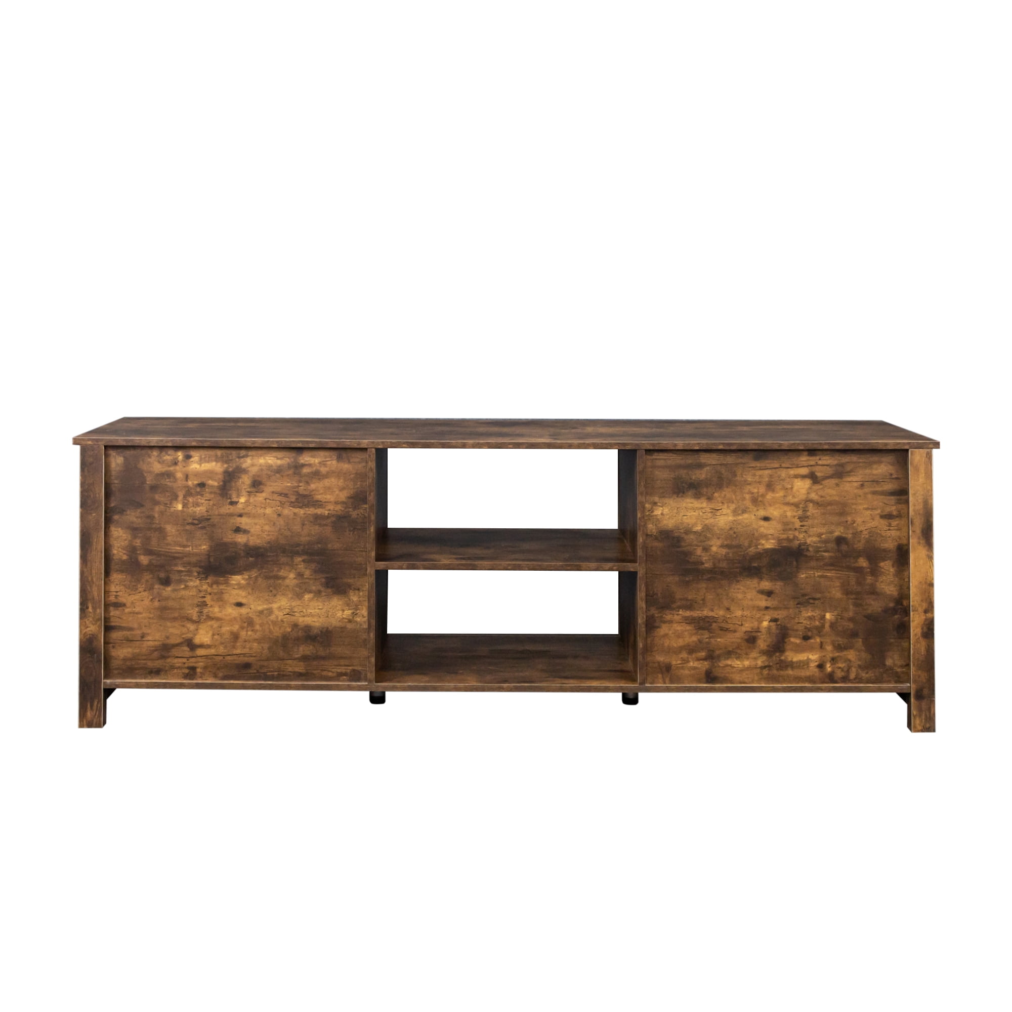 Kadyn MDF Farmhouse TV Console Table , Modern TV Unit Cabinet Stand with 6 storage compartments and 1 shelf cabinet, Turquoise Brown TV Cabinet for small spaces