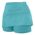 thumbnail image 4 of LEBONYARD Womens Shorts Clearance $5,Women's New Color Mid-waist Skirt Pants Sports Shorts Bottoming Skirt Pants Light Blue XL, 4 of 6
