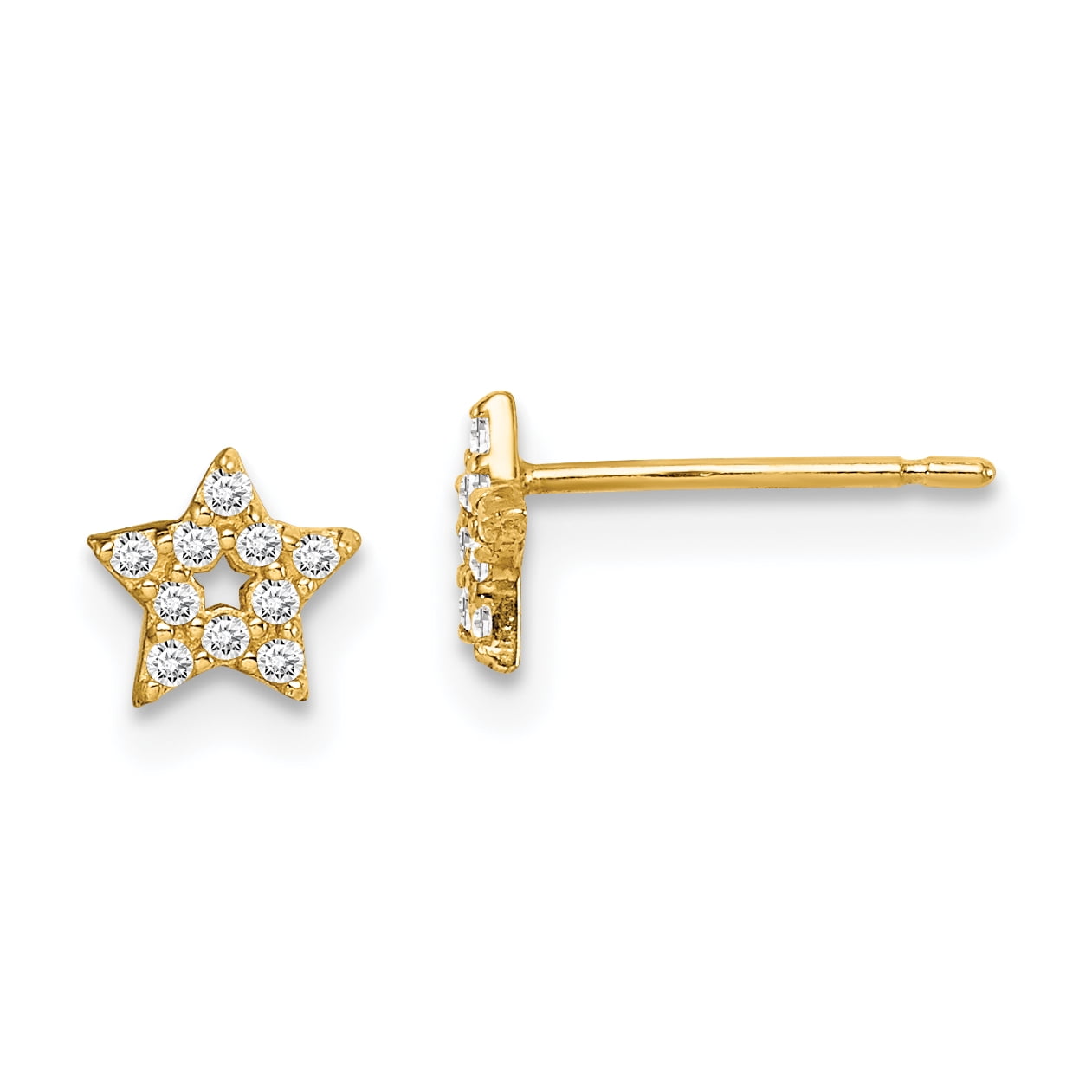 Cubic Zirconia Post Earrings 14k Madi K 3-Pair Set