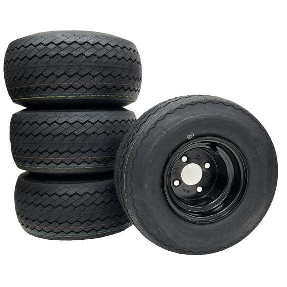 eCustomrim 18x8.50-8 OEM EZGO Black Golf Cart Wheels Tires Set Fits E-Z-GO ClubCar Cushman