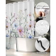 thumbnail image 5 of Split Shower Curtain for Transfer Bench, Pink Blue Spring Floral Fabric Shower Curtains for Bathroom, Watercolor Elegant Botanical Tub Sliding Transfer Bench Waterproof Bath Curtains 72"x96", 5 of 9