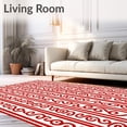 thumbnail image 2 of ODIKA 3'x5' Machine Washable Non-Slip Area Rug, Peppermint Swirl Anti Fatigue with Festive Striped Design High Traffic Rug, Red, 621878, 2 of 7