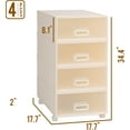 3 Drawer Plastic Drawers Storage Stackable Drawers Clear Storage Cart