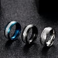 thumbnail image 2 of Mens Titanium Steel Ring Geometric Design 8mm Wide Durable Modern Fashion Jewelry For Everyday Wear Accessory, 2 of 3