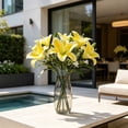 thumbnail image 6 of Kbndieu Lily Artificial Silk Flowers Fake Flowers Yellow Florals Arrangements Faux Lily Flower Stems for Spring Summer Wedding Bride Bouquets Home Table Centerpiece Farmhouse Decorations, 6 of 6