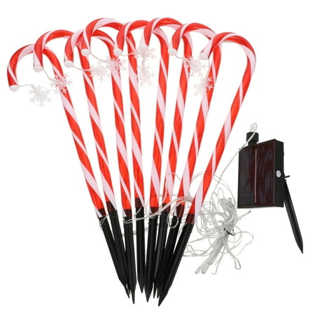 

1Pc Stake Crutch Light Solar Powered Light Xmas Decorative Light with Snowflake