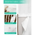 thumbnail image 3 of No Hook Shower Curtain with Snap-in Liner, Brown White Waterproof Fabric Bathroom Curtains, Modern Striped Monochrome Geometric Simple Bath Curtains & Mesh Top Window 72"x84" Long, 3 of 6