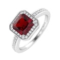 thumbnail image 2 of Sterling Silver With Natural Garnet and White Topaz Halo Ring, 2 of 5