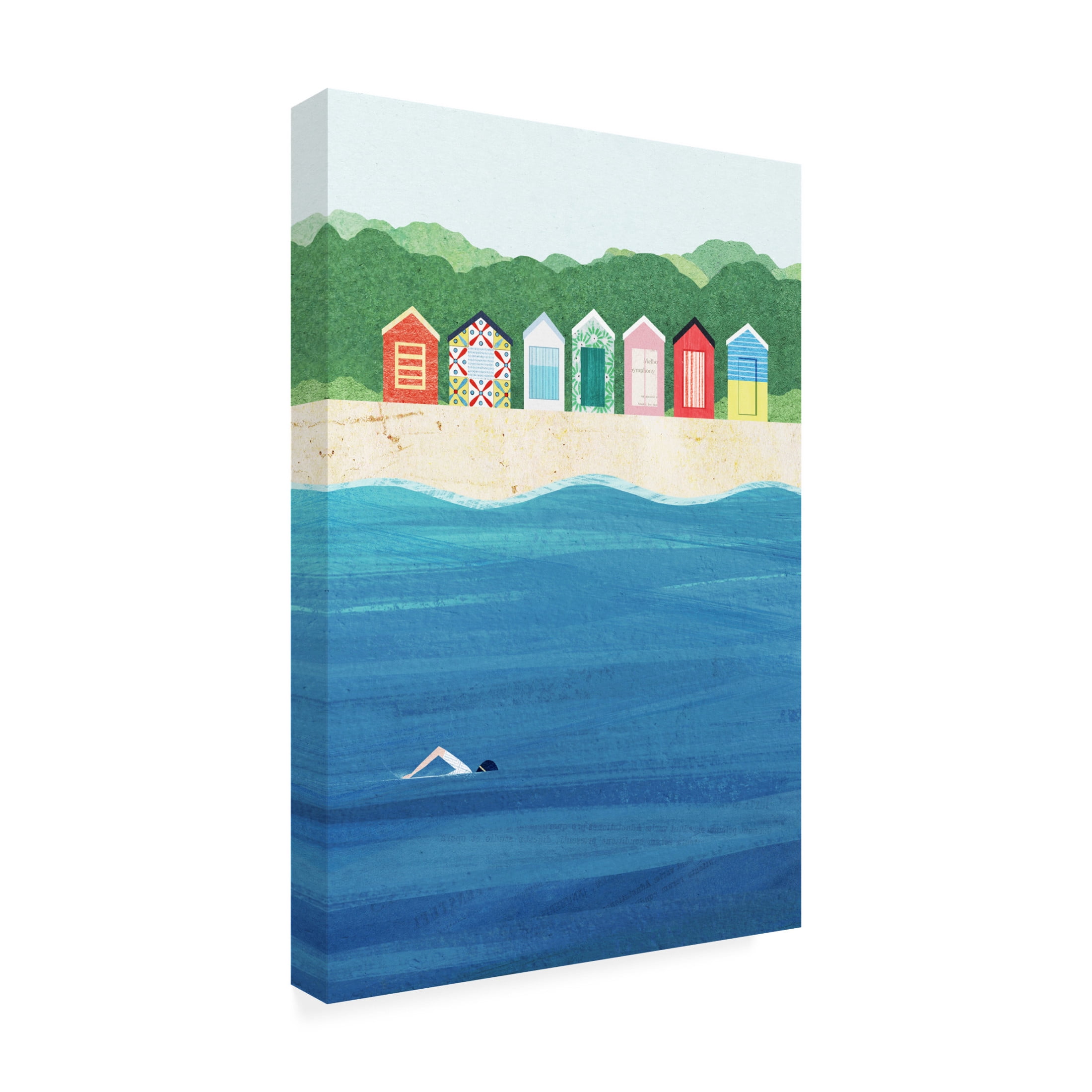 Trademark Fine Art longwayhome Beach Huts Canvas Wall Art