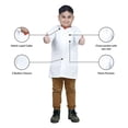 thumbnail image 6 of HeedFit Kids Unisex Lab Coat, 3-Button Front, 5-6, White, 6 of 7