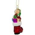 thumbnail image 5 of Northlight 4.5" Shiny Red Present Filled Stocking Hanging Glass Christmas Ornament, 5 of 5