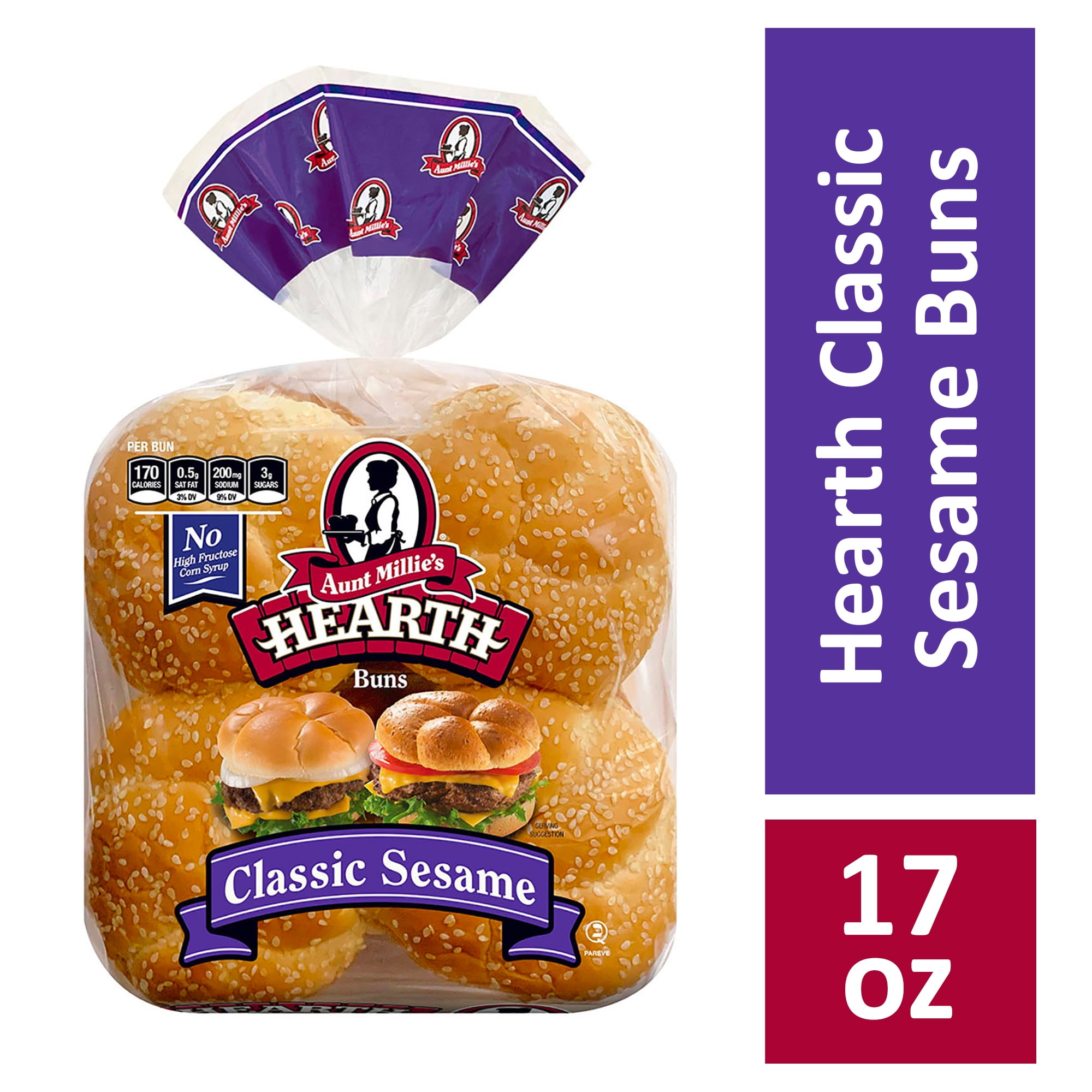 Aunt Millie's Classic Sesame Hamburger Buns, 8 ct.