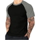 thumbnail image 1 of Camisetas Mens Moda Empalme Manga Corta Cuello Redondo Blusa Superior, Poliéster Ligero para el Uso Diario Y de Primavera Casual, 1 of 9