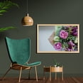 thumbnail image 2 of Peony Wall Art with Frame, Romantic Photo of Colorful Blossom Mix Floral Bouquet, Printed Fabric Poster for Bathroom Living Room, 35" x 23", Lilac Multicolor, by Ambesonne, 2 of 2