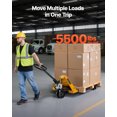 thumbnail image 2 of VEVOR Pallet Jack, 5500 lbs Load Capacity, Manual Pallet Truck with 48L x 27W Inch Forks for Material Handling, 3.35-7.1 Inch Fork Lift Height Range, Suitable for Warehouse, Supermarket, 2 of 9