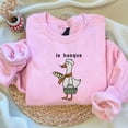 thumbnail image 2 of Embroidered French Goose Shirt, Funny Le Honque Sweatshirt, Silly France Trip Vacation Gift For Animal, Duck Bird Shirt, Geese Meme Hoodie, 2 of 5