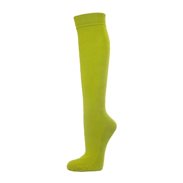 Knee High Sports Athletic Baseball Softball Socks, LIME GREEN, Large