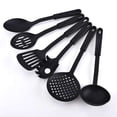 thumbnail image 2 of Plastic Kitchen Tool Set of 6-Pcs, Heat-Resistant Black Cooking Spoons for Nonstick Cookware, Includes Spatula, Turner, Ladle, Slotted Spoon, 2 of 4