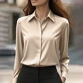 thumbnail image 2 of LSQii Sweatshirt for Women Long Sleeve Lapel Button Down Shirt Slim Fit Tops Winter Going Outs Wrinkle Free Solid Color Brown Size XXL Fall Fashion Outfits 2025 Clothes, 2 of 9