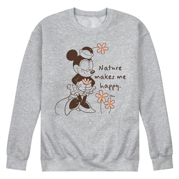 Disney - Minnie Nature Makes Me Happy - Men's Crew Fleece Sweatshirt