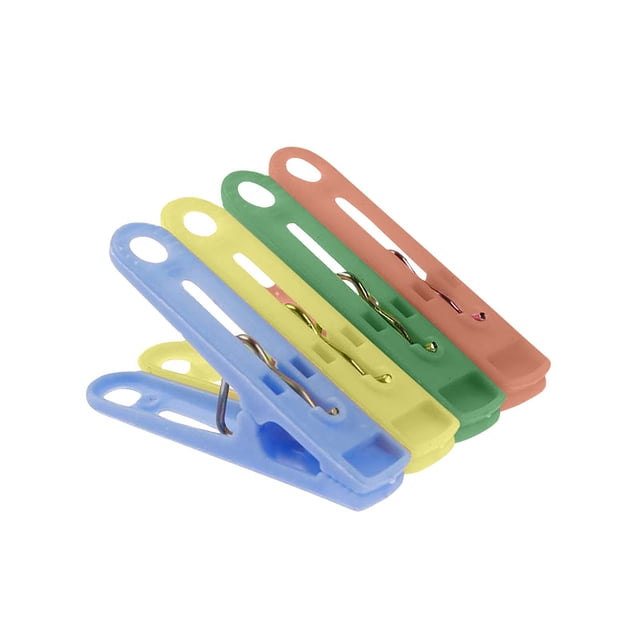 Popular! Plastic Clothes Pins Laundry Clips,20Pcs Colorful Clothespins,2 Inch Small Clothes Pin With Clothespin Bag,4 Colors Cloths Pins For Family Camping By The Sea